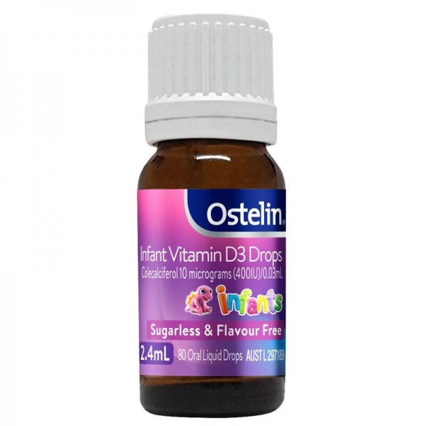 【跨境商品】Ostelin 婴幼儿无糖液体维生素D3滴剂 2.4ml/瓶