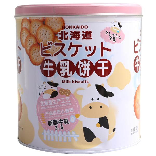 可拉奥北海道牛乳饼干300g/罐