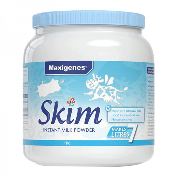 澳洲美可卓(Maxigenes)蓝胖子脱脂奶粉1kg/罐
