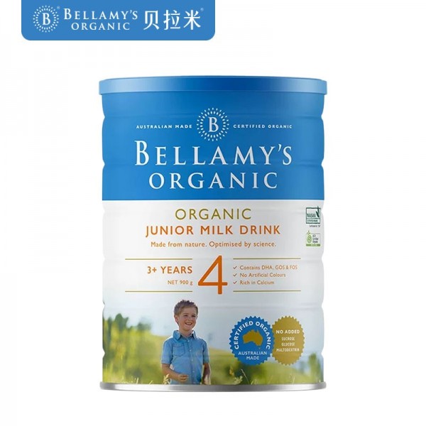 新版澳洲贝拉米Bellamys Organic 贝拉米奶粉4段 900g/罐