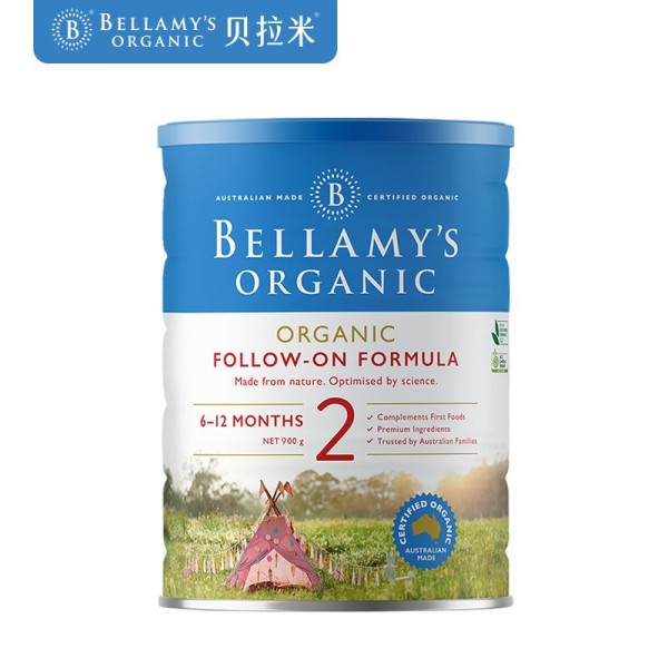 新版澳洲贝拉米Bellamys Organic 贝拉米奶粉2段 900g/罐