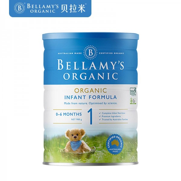 新版澳洲贝拉米Bellamys Organic 贝拉米奶粉1段 900g/罐
