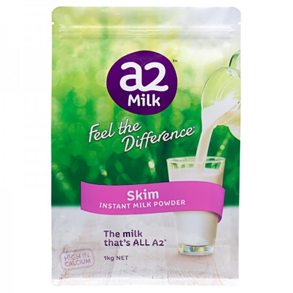 澳洲A2成人脱脂高钙牛奶粉1kg/袋 紫粉色/罐