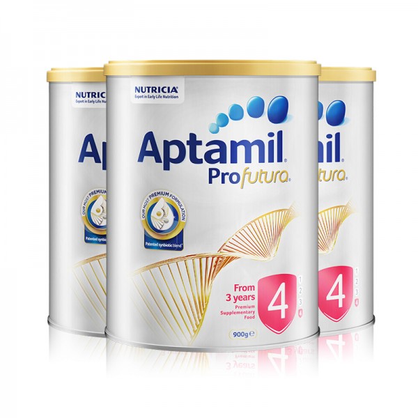 新版澳洲爱他美白金版Aptamil婴幼儿配方奶粉4段 （3岁以上）900g/罐