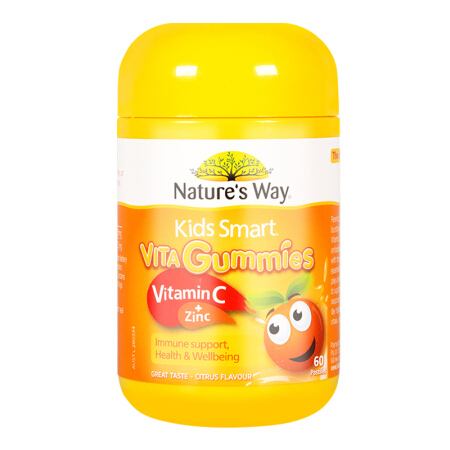 【跨境商品】Nature‘s Way佳思敏儿童VC+锌软糖 60粒 / 瓶