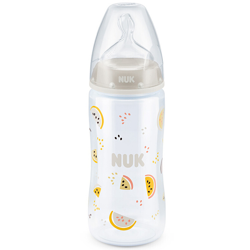 【跨境商品】德国NUK 彩色印花塑胶硅胶奶嘴奶瓶300ml/个 .颜色随机