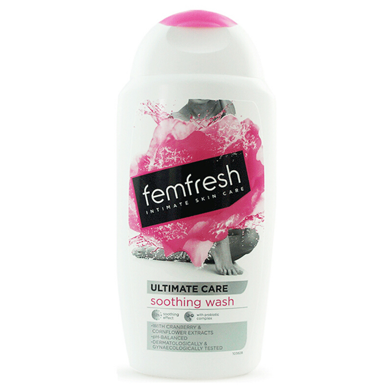 【跨境商品】英国Femfresh芳芯私密温和无皂女性洗护液 蔓越莓香味 250ml*2瓶