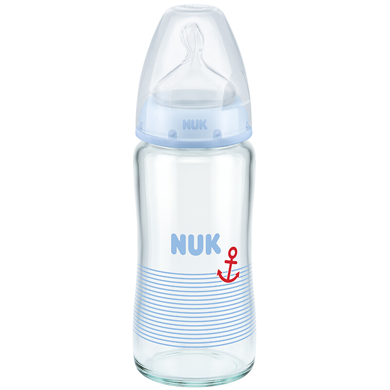 【跨境商品】德国NUK 宽口径玻璃奶瓶240ml/个 颜色随机
