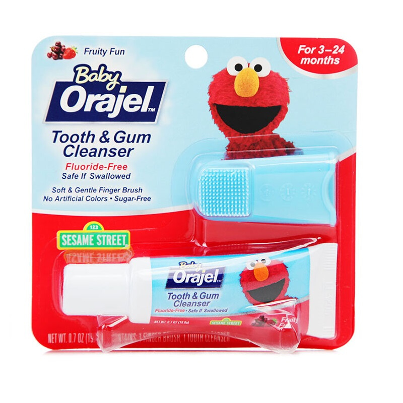 【跨境商品】美国Orajel欧乐 芝麻街 牙膏牙套组合 19.8g / 盒